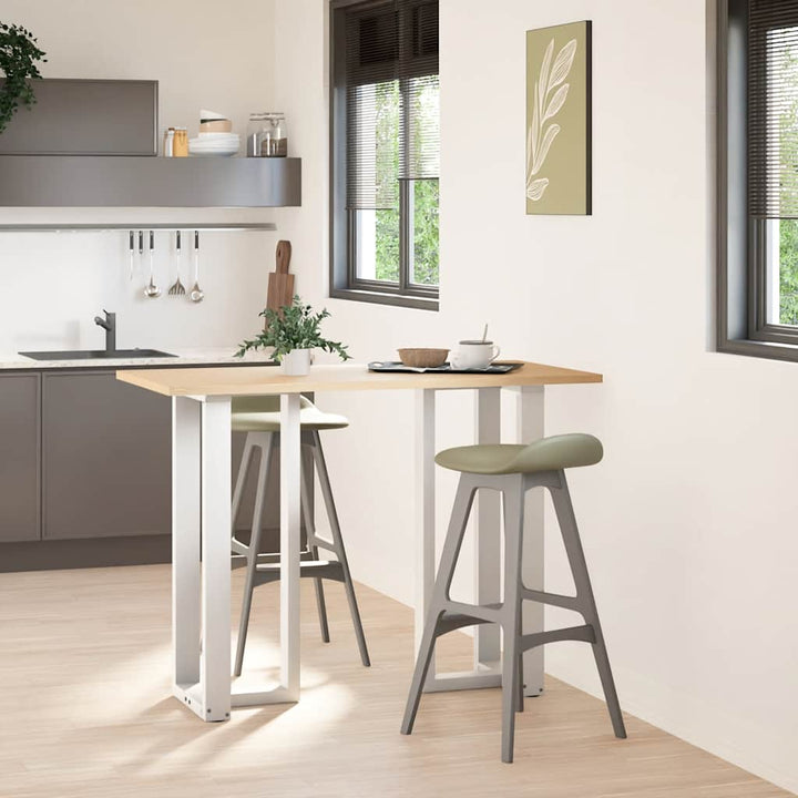 barbordsben T-formet 2 stk 40x35x(100-101) cm stål hvid