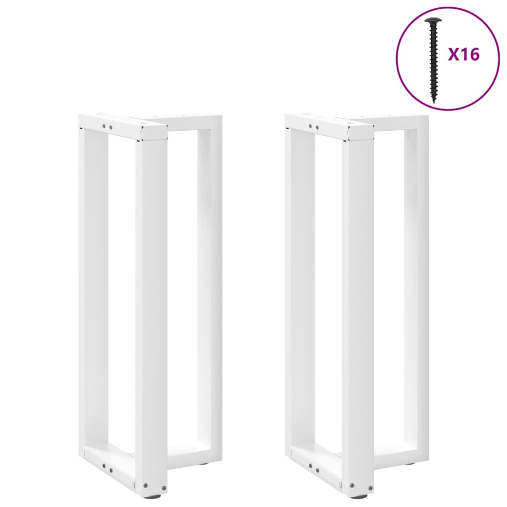 barbordsben T-formet 2 stk 40x35x(100-101) cm stål hvid