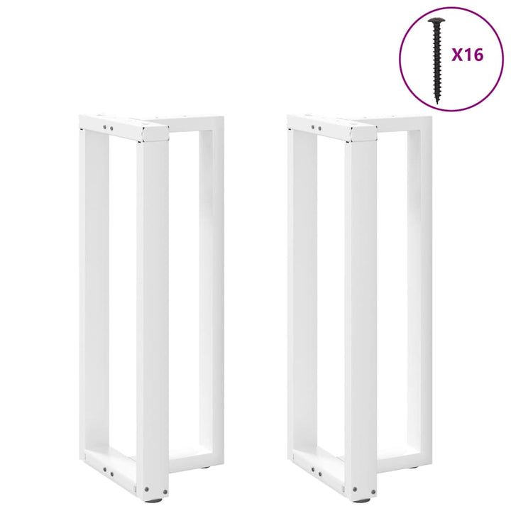 barbordsben T-formet 2 stk 40x35x(100-101) cm stål hvid