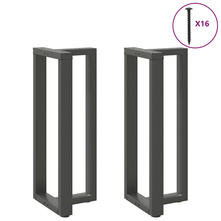 barbordsben T-formet 2 stk. antracit 40x35x(100-101) cm stål