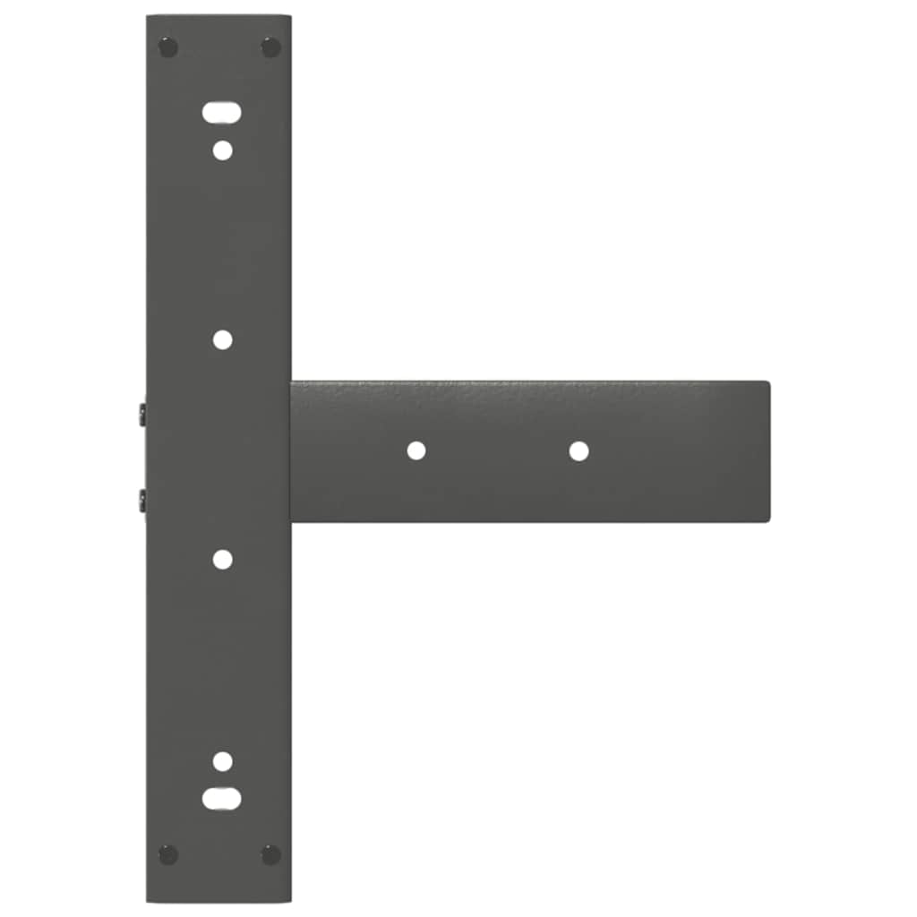barbordsben T-formet 2 stk. antracit 40x35x(100-101) cm stål