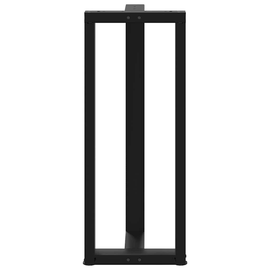 barbordsben T-formet 2 stk. sort 50x35x(100-101) cm stål