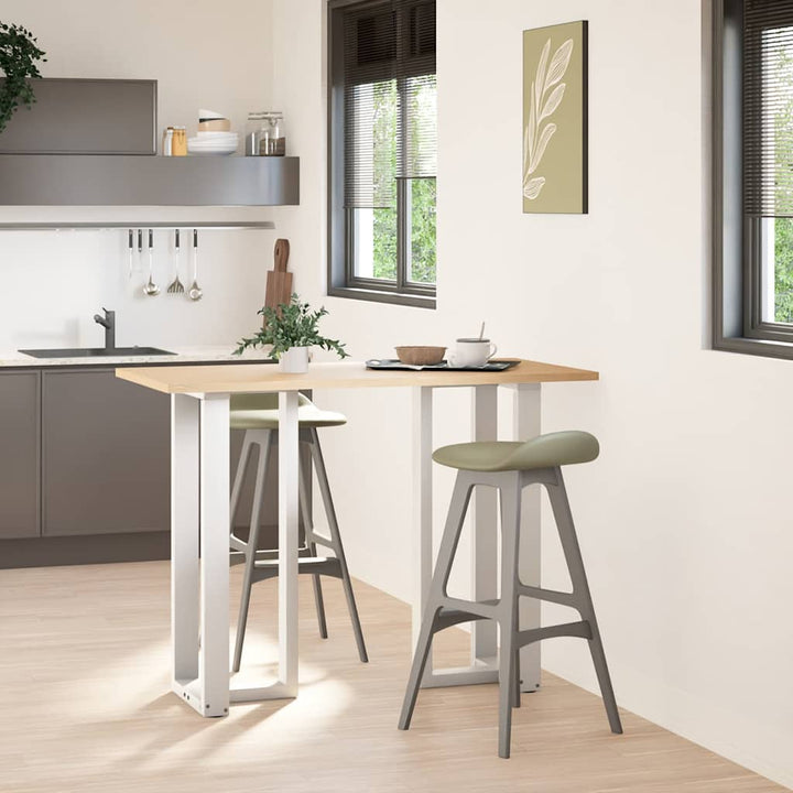 barbordsben T-formet 2 stk. hvid 50x35x(100-101) cm stål