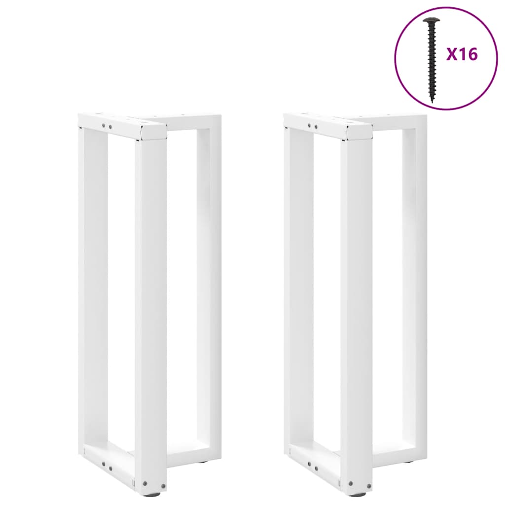 barbordsben T-formet 2 stk. hvid 50x35x(100-101) cm stål