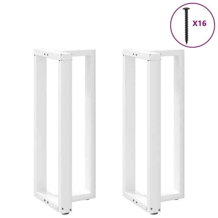 barbordsben T-formet 2 stk. hvid 50x35x(100-101) cm stål