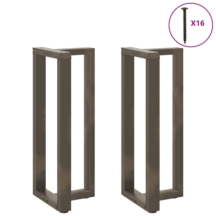 barbordsben T-formet 2 stk. sort 50x35x(100-101) cm stål