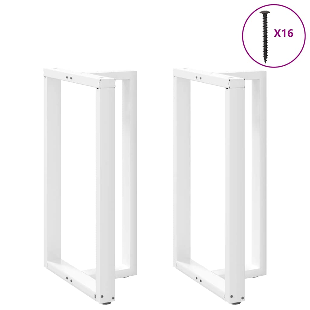 barbordsben T-formet 2 stk. hvid 60x35x(100-101) cm stål