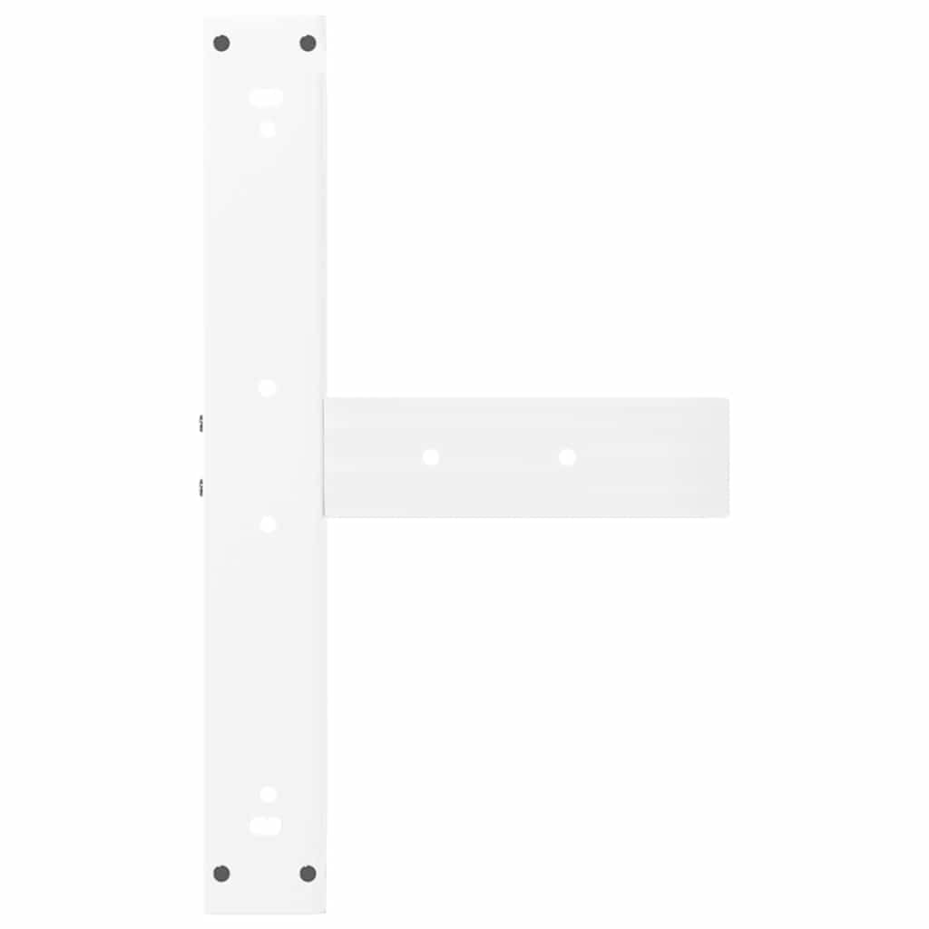 barbordsben T-formet 2 stk. hvid 60x35x(100-101) cm stål