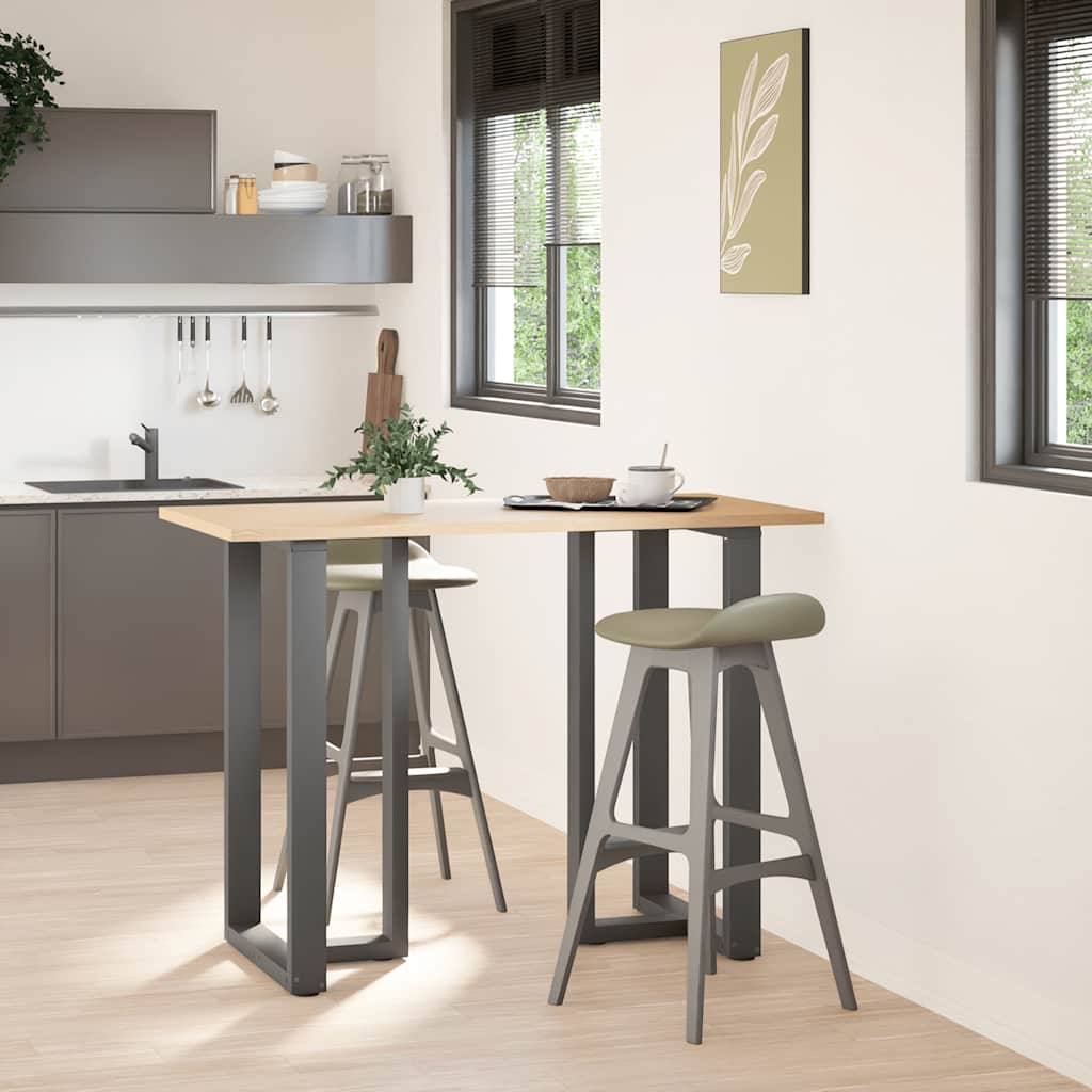 barbordsben T-formet 2 stk. antracit 60x35x(100-101) cm stål