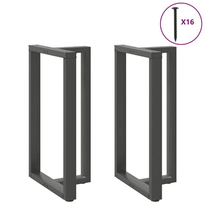 barbordsben T-formet 2 stk. antracit 60x35x(100-101) cm stål