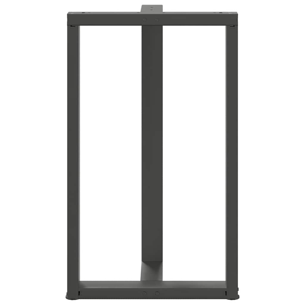 barbordsben T-formet 2 stk. antracit 60x35x(100-101) cm stål
