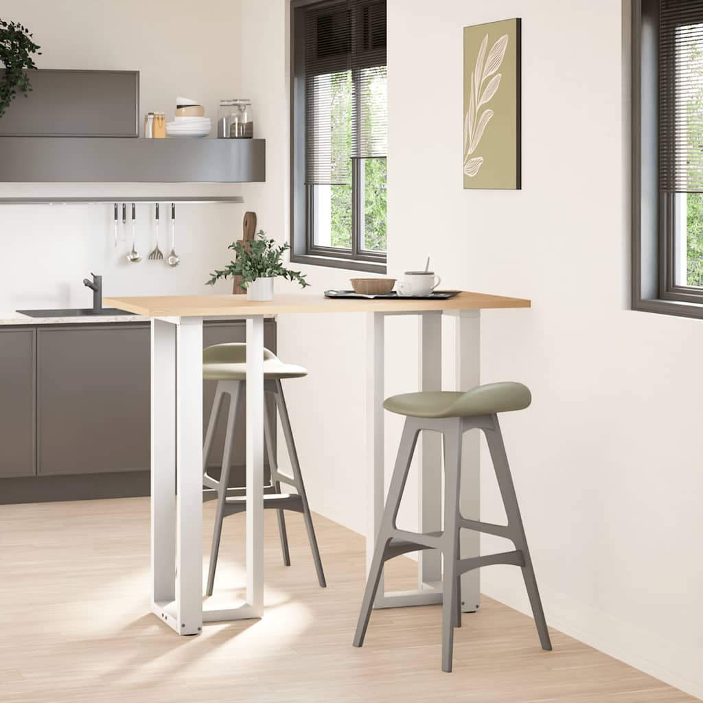 barbordsben T-formet 2 stk. hvid 40x35x(110-111) cm stål