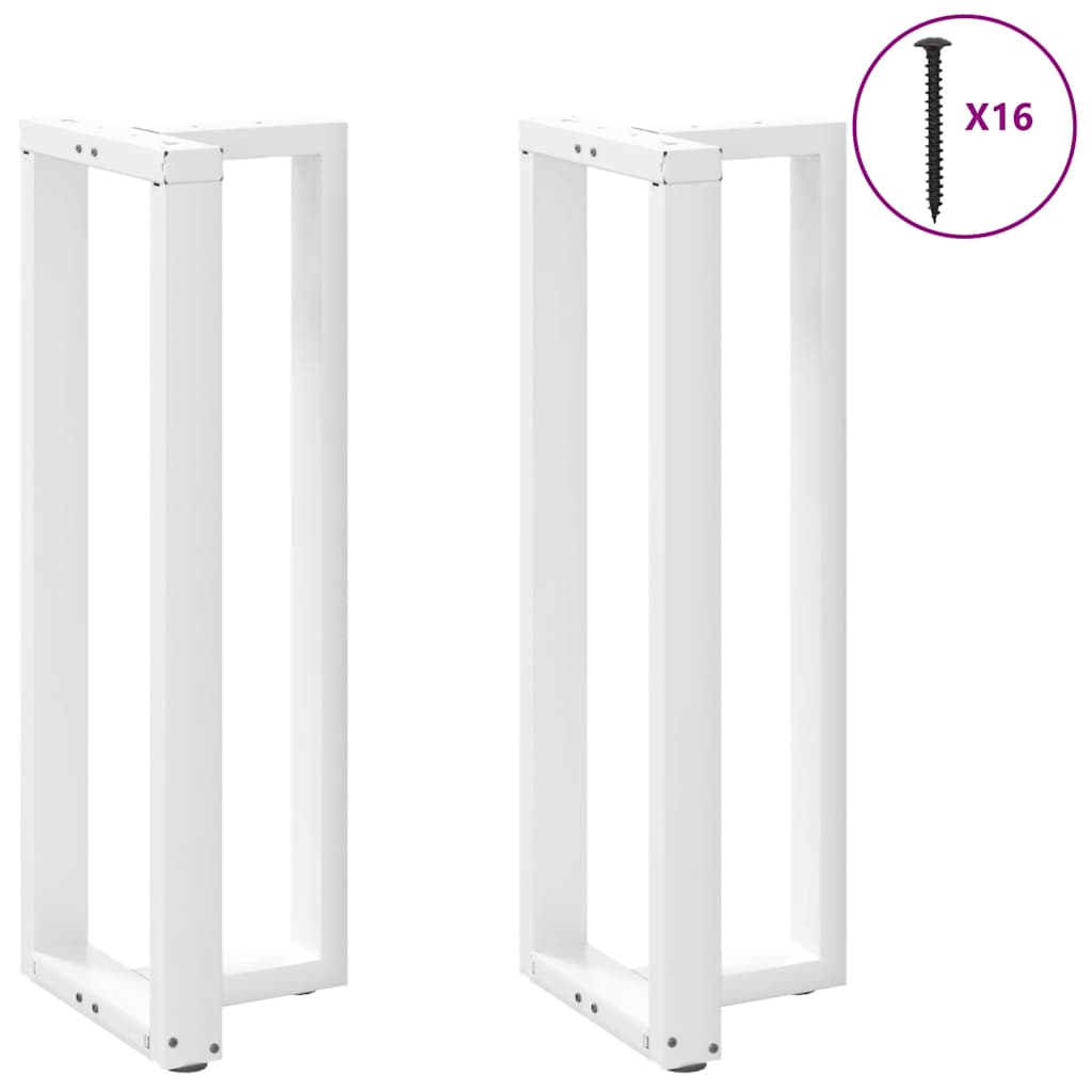 barbordsben T-formet 2 stk. hvid 40x35x(110-111) cm stål