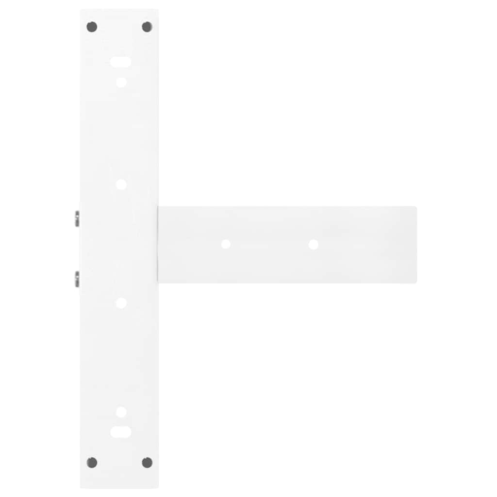 barbordsben T-formet 2 stk. hvid 40x35x(110-111) cm stål