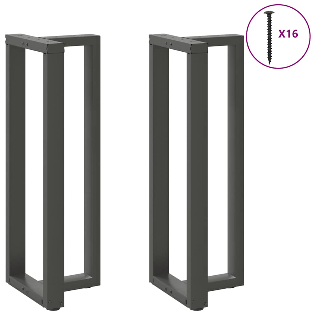 barbordsben T-formet 2 stk. antracit 40x35x(110-111) cm stål