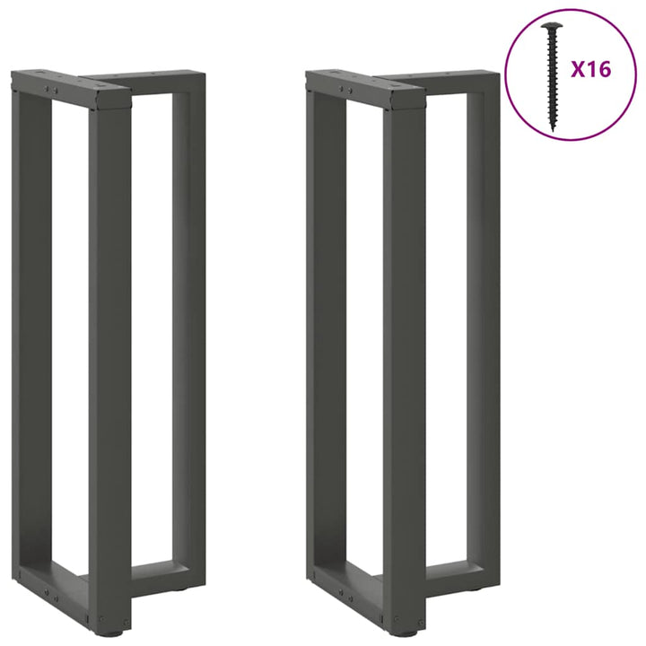 barbordsben T-formet 2 stk. antracit 40x35x(110-111) cm stål