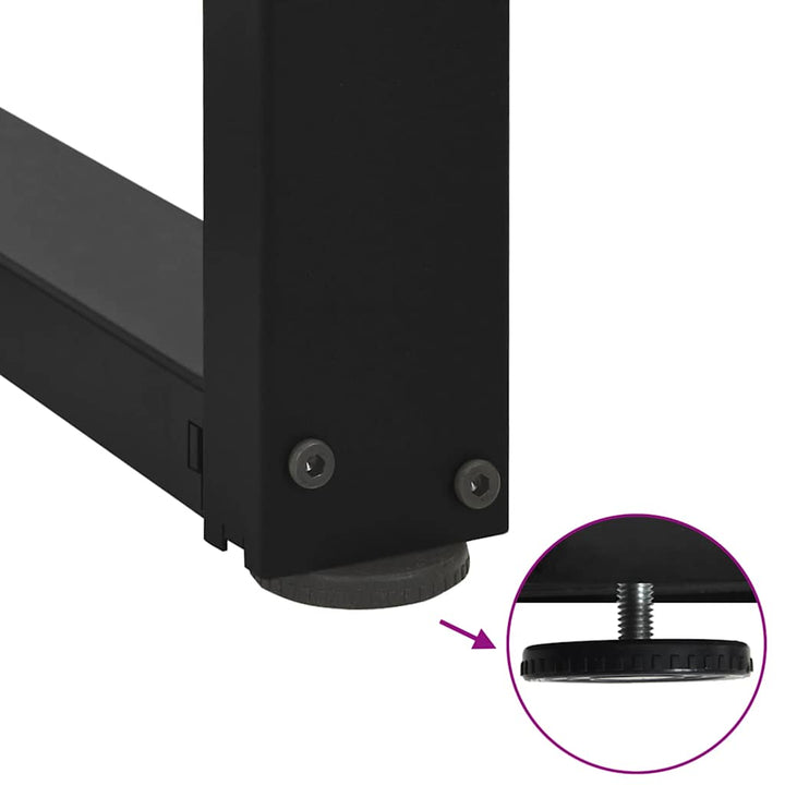 barbordsben T-formet 2 stk. sort 50x35x(110-111) cm stål