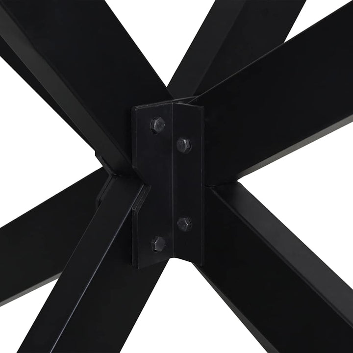 spisebordben edderkopformet sort 150x78x(72-73) cm stål