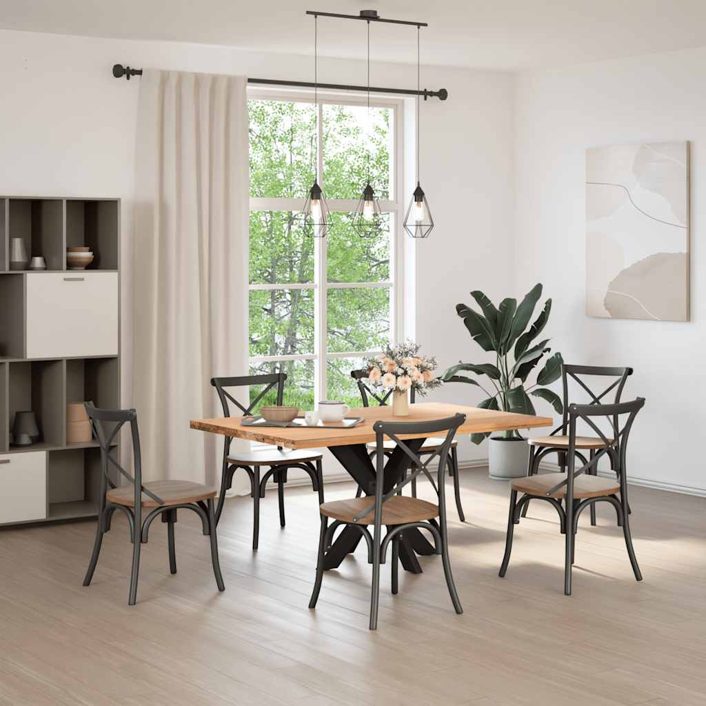 spisebordben edderkopformet sort 85x85x(72-73) cm stål