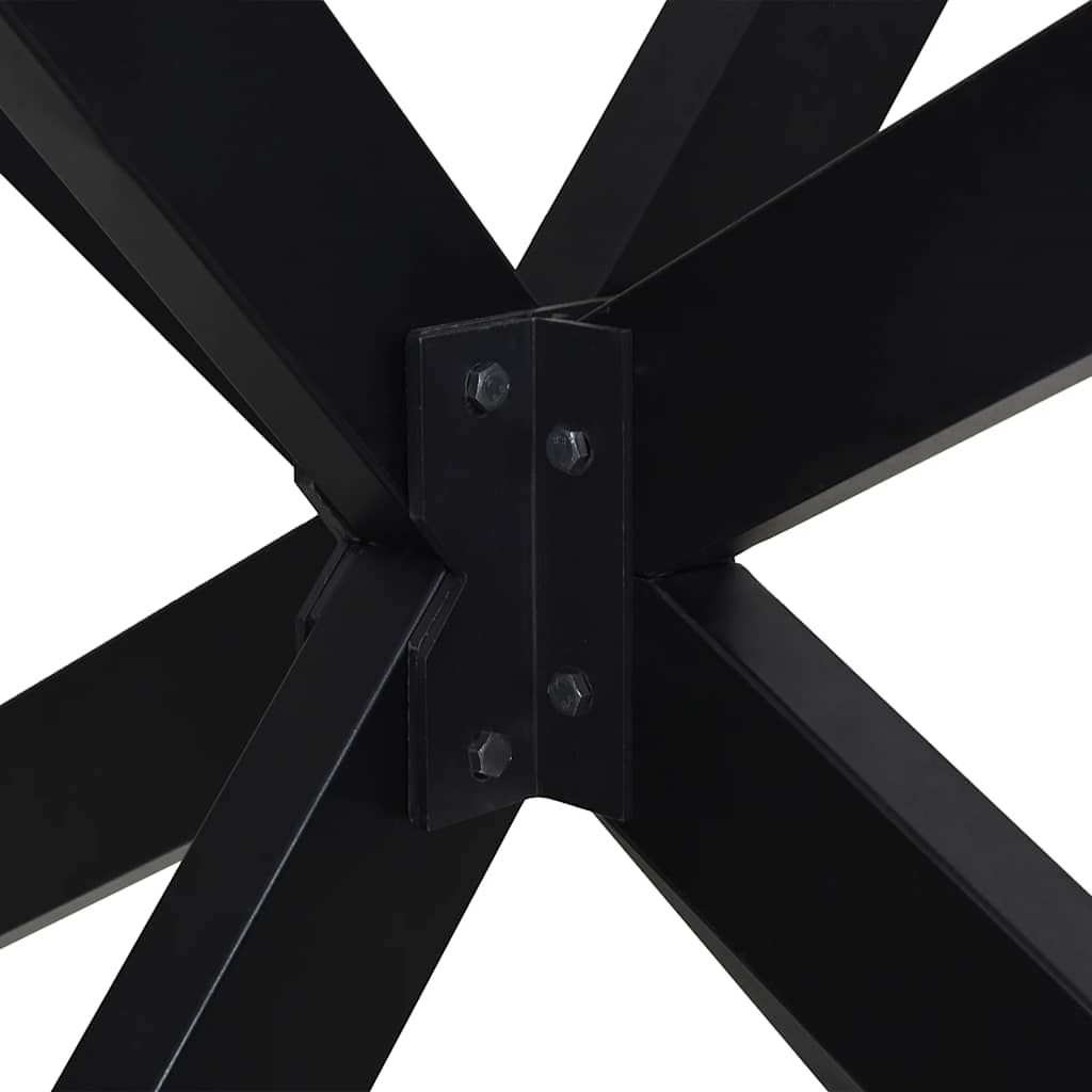 spisebordben edderkopformet sort 85x85x(72-73) cm stål