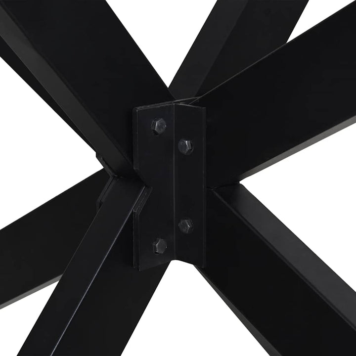 spisebordben edderkopformet sort 85x85x(72-73) cm stål