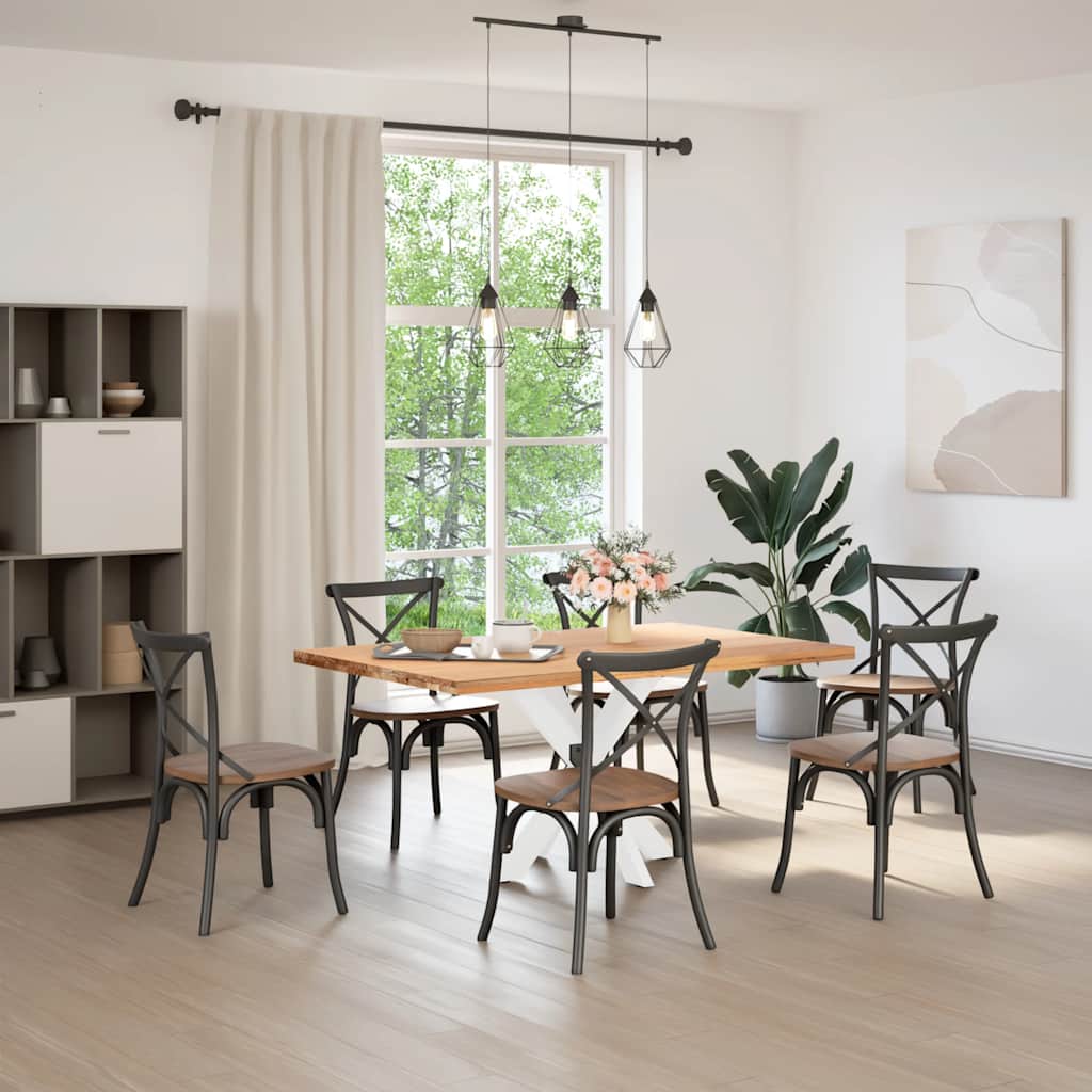 spisebordben edderkopformet hvid 85x85x(72-73) cm stål