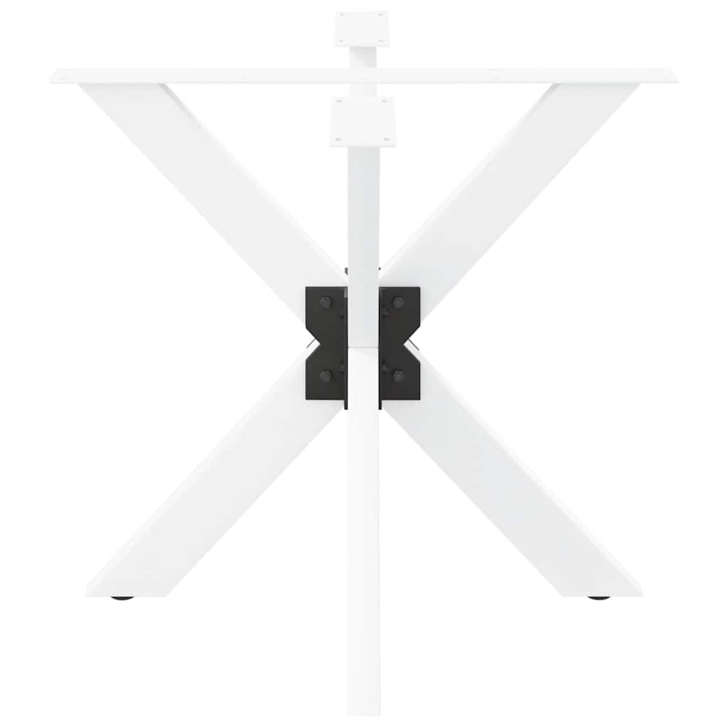spisebordben edderkopformet hvid 85x85x(72-73) cm stål