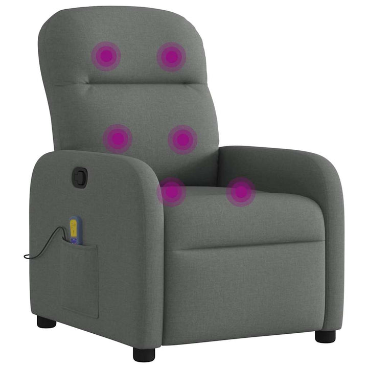 massagelænestol mørkegrå stof