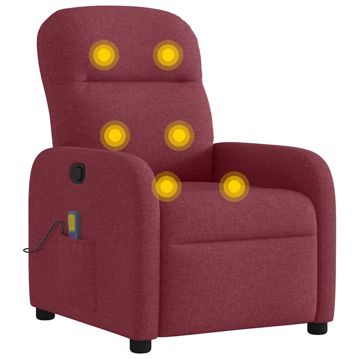 massagestol stof vinrød