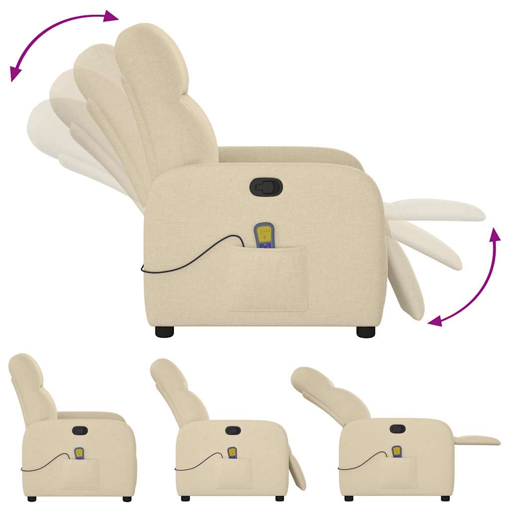 massagestol stof cremefarvet