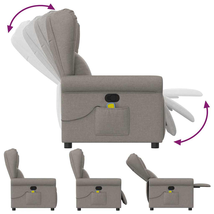massagestol stof gråbrun