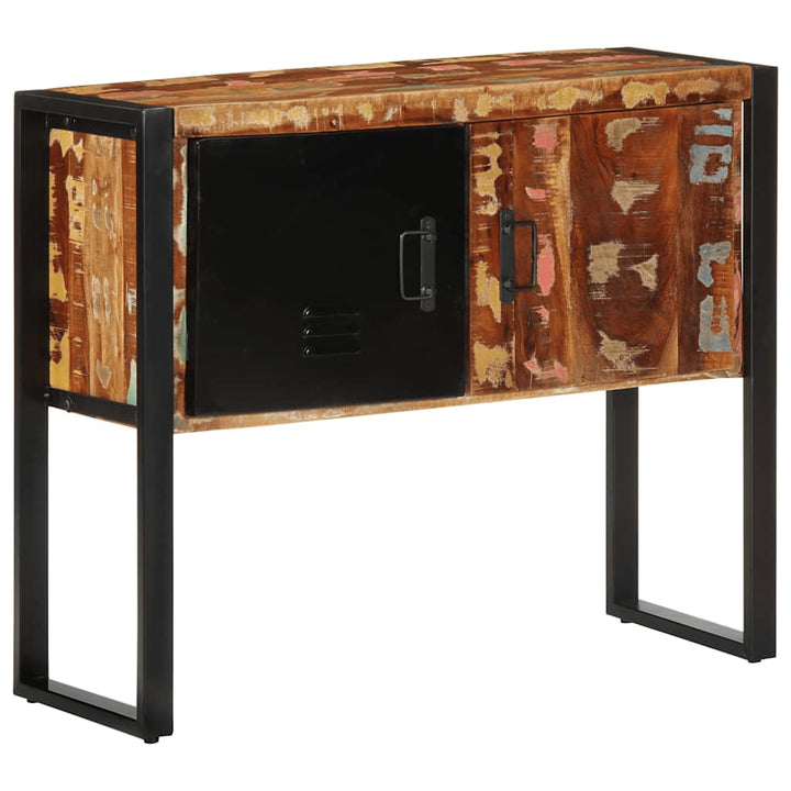 konsolskab flerfarvet 90x35x75 cm massivt genbrugstræ