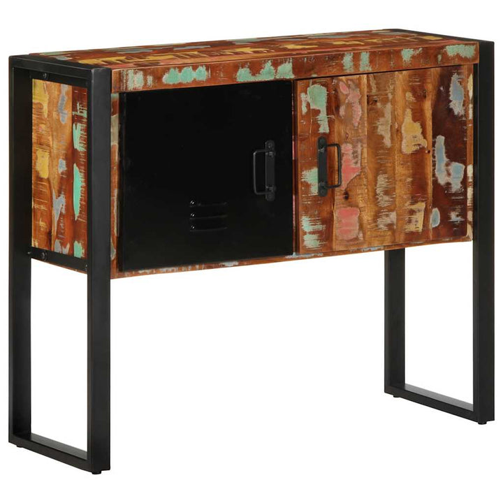 konsolskab flerfarvet 90x35x75 cm massivt genbrugstræ