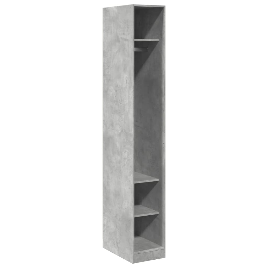 klædeskab 30x50x200 cm konstrueret træ betongrå