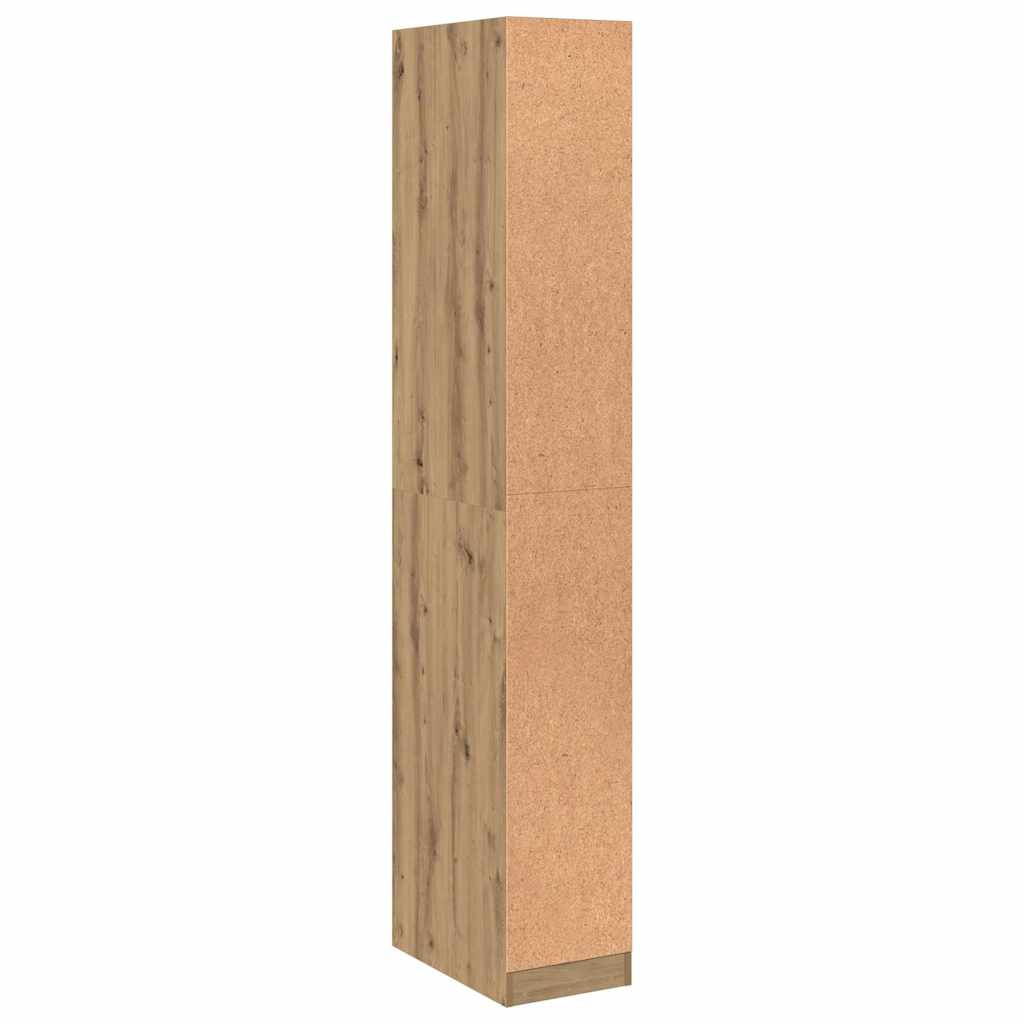 klædeskab 30x50x200 cm konstrueret træ egetræsfarve