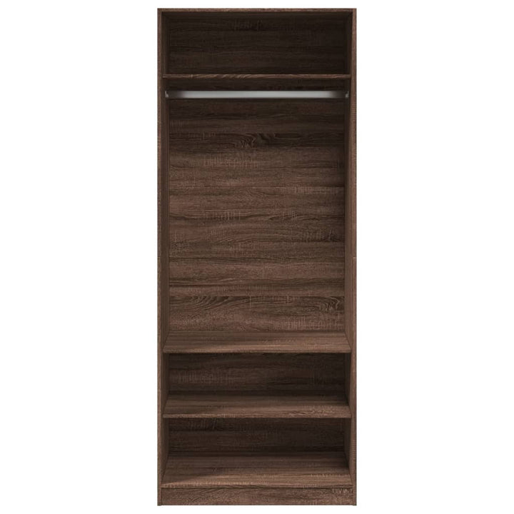 klædeskab 80x50x200 cm konstrueret træ brun egetræsfarve