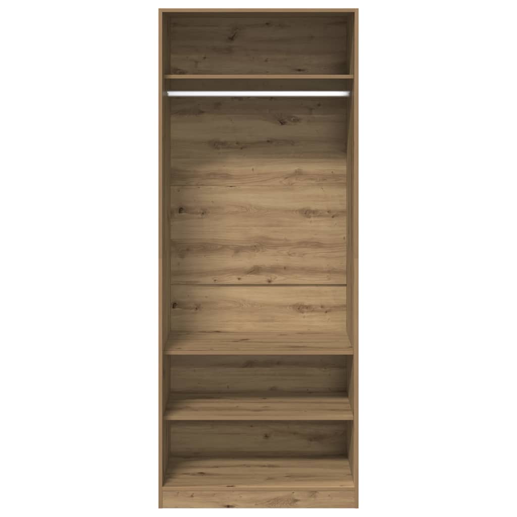 klædeskab 80x50x200 cm konstrueret træ egetræsfarve