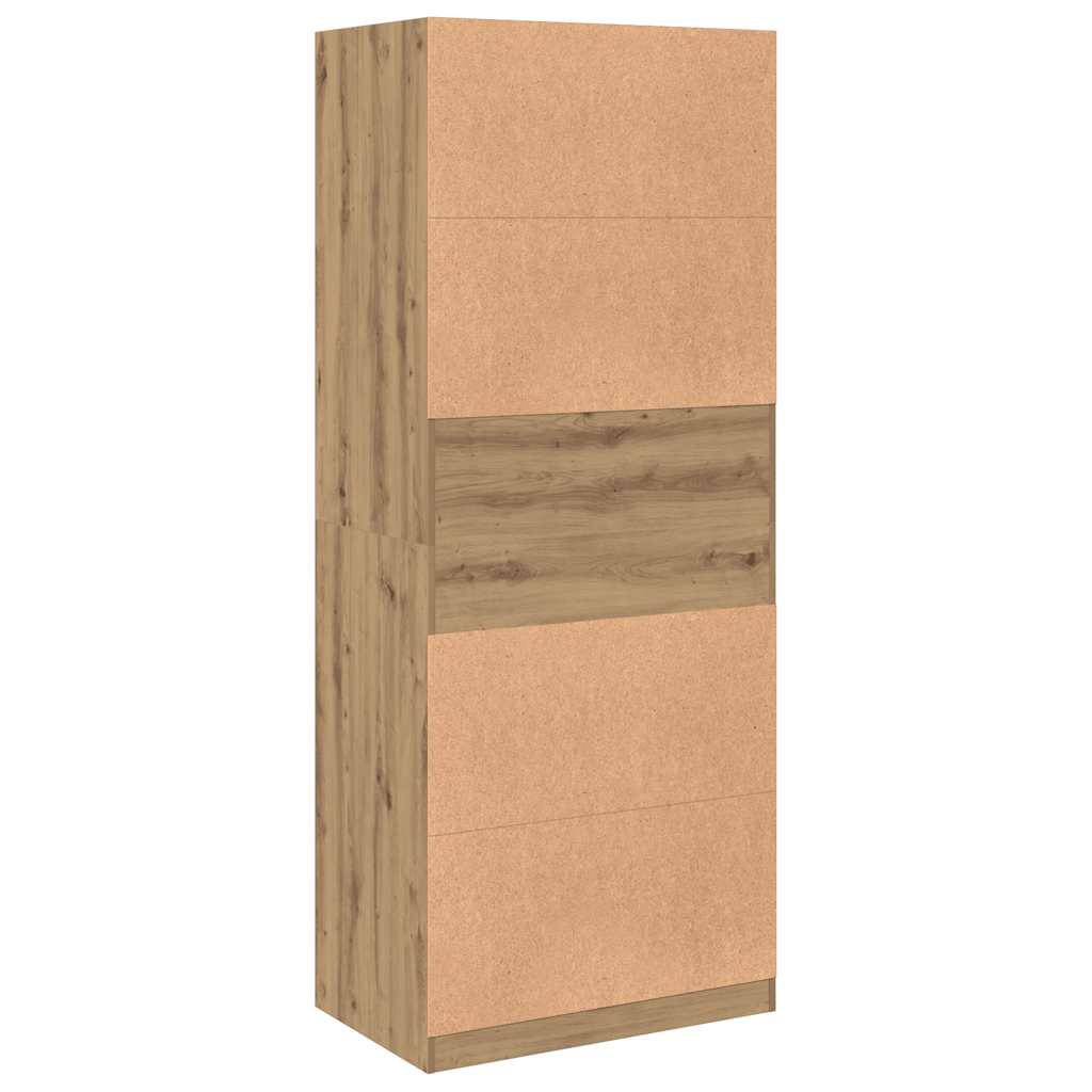 klædeskab 80x50x200 cm konstrueret træ egetræsfarve