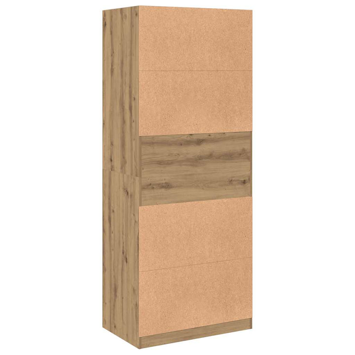 klædeskab 80x50x200 cm konstrueret træ egetræsfarve