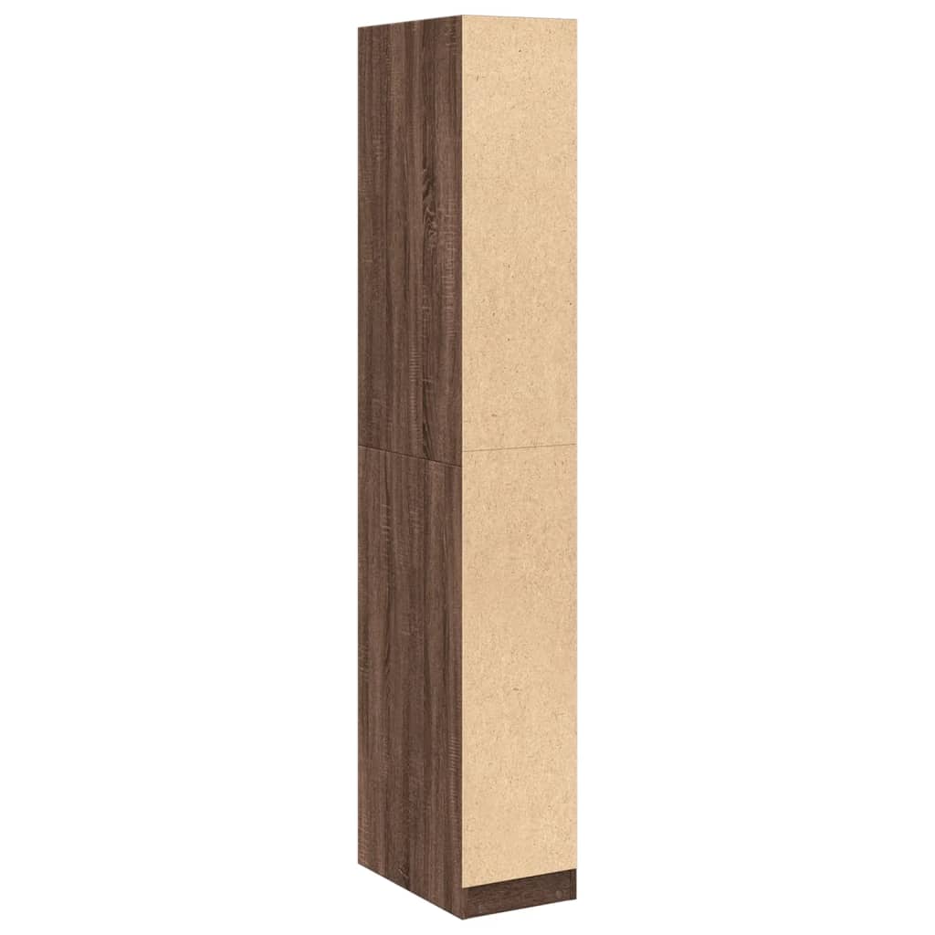 klædeskab 30x50x200 cm konstrueret træ brun egetræsfarve