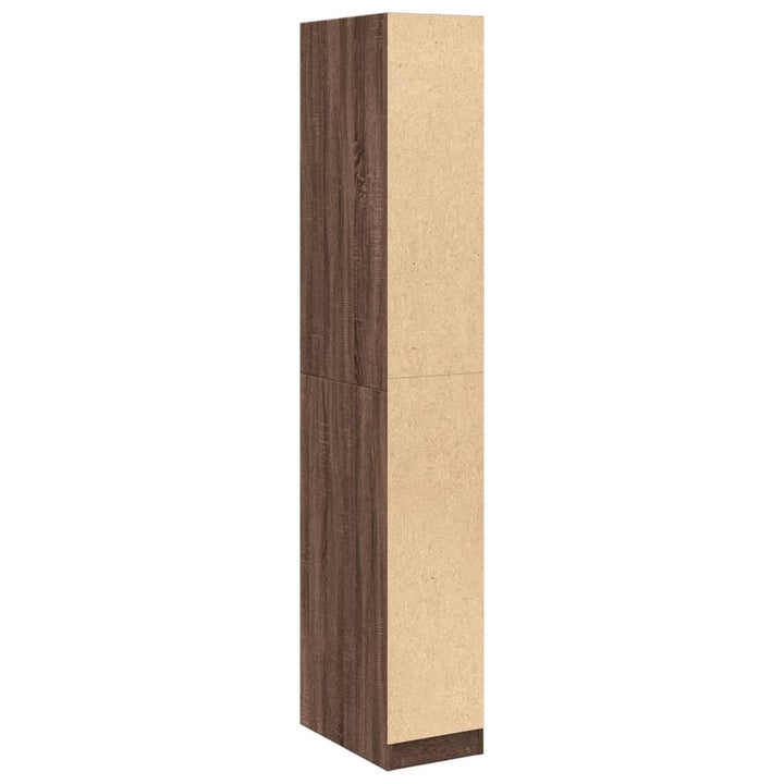 klædeskab 30x50x200 cm konstrueret træ brun egetræsfarve