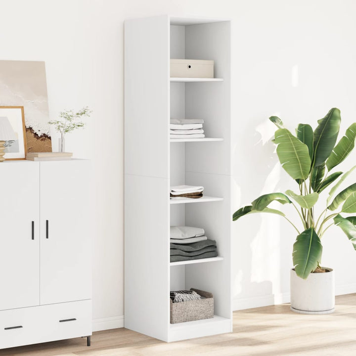 klædeskab 50x50x200 cm konstrueret træ hvid