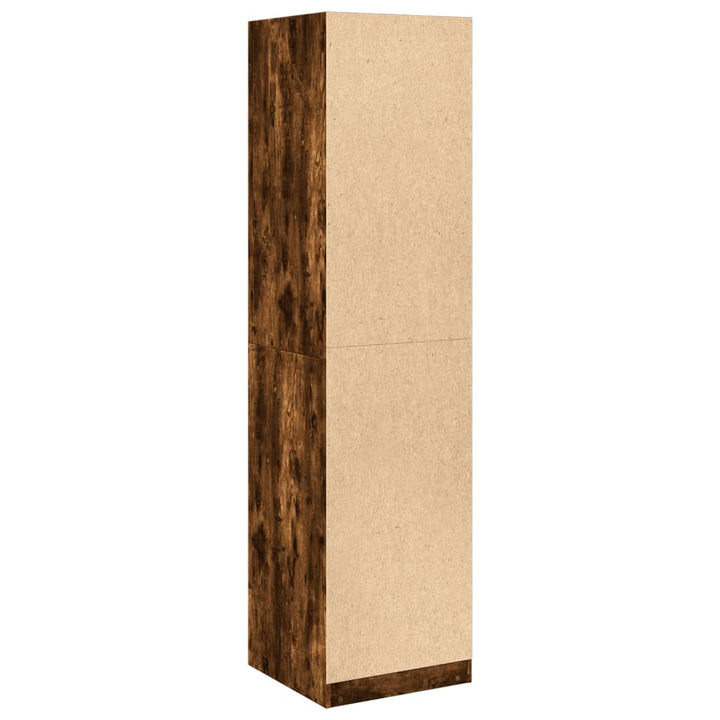 klædeskab 50x50x200 cm konstrueret træ røget egetræsfarve