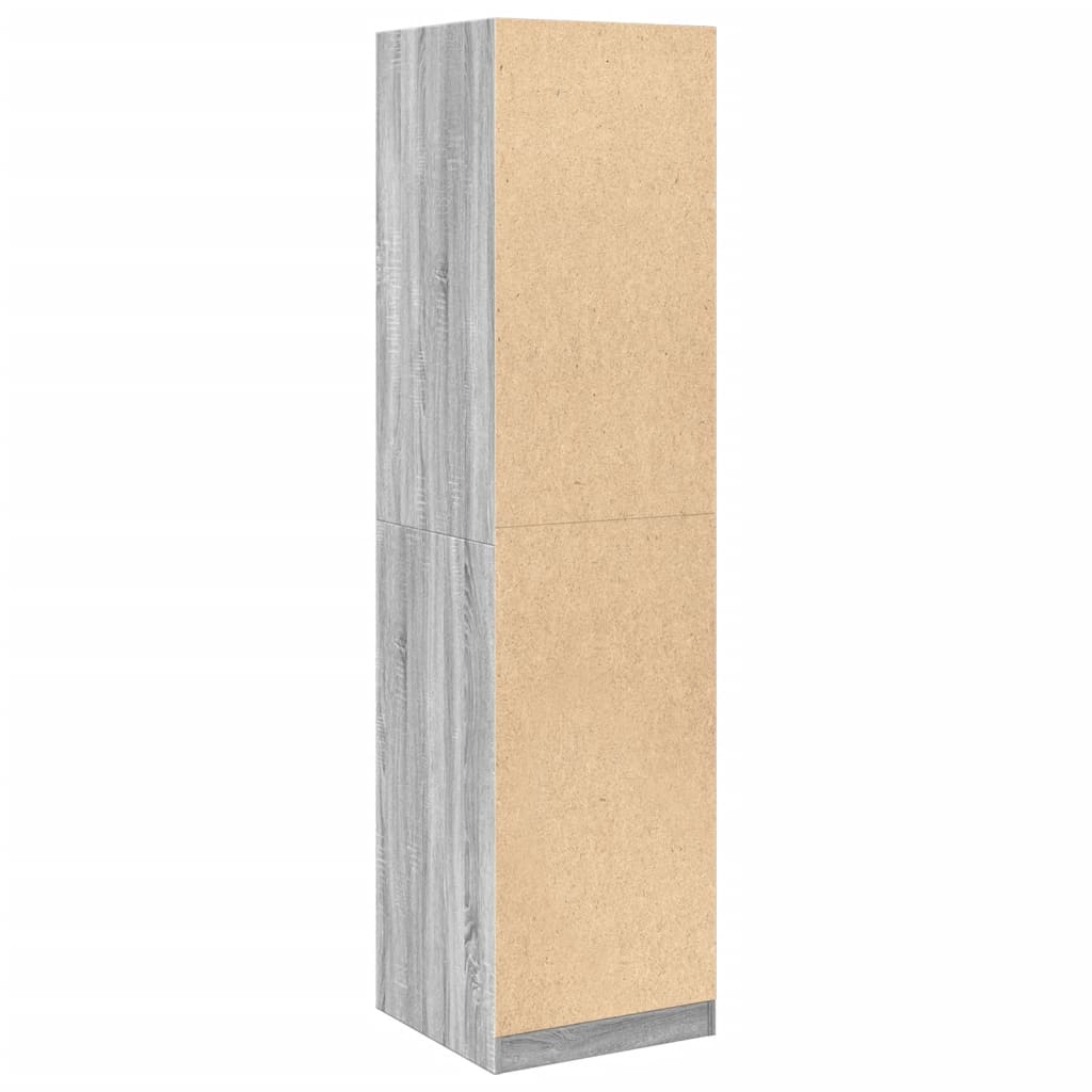 klædeskab 50x50x200 cm konstrueret træ grå sonoma-eg