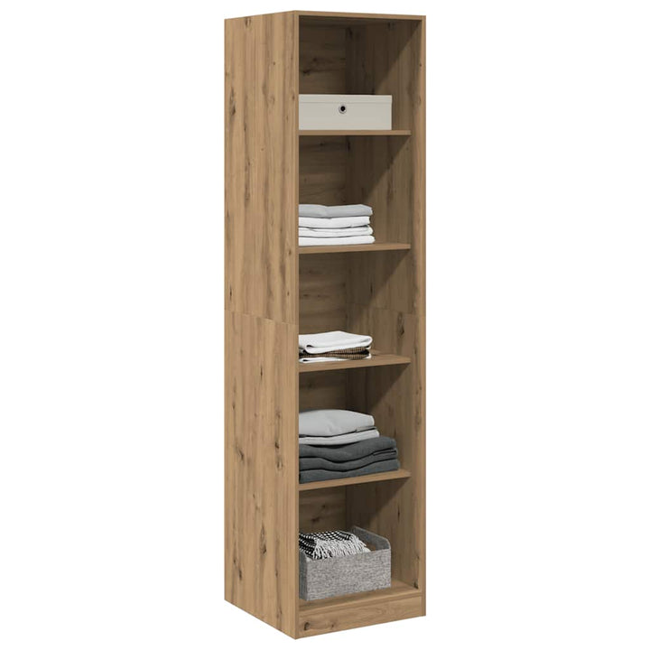klædeskab 50x50x200 cm konstrueret træ egetræsfarve