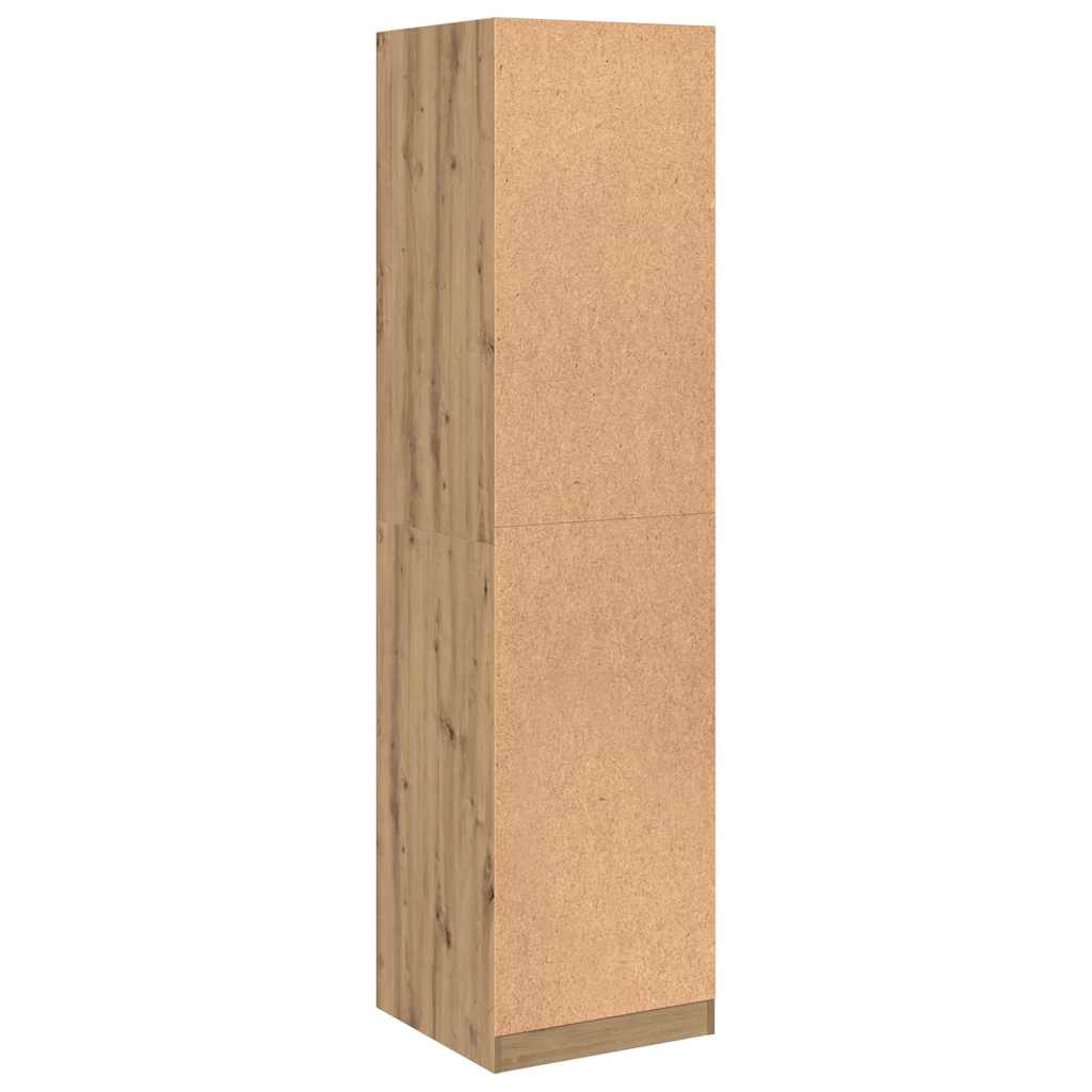 klædeskab 50x50x200 cm konstrueret træ egetræsfarve