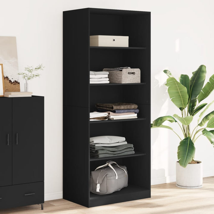 klædeskab 80x50x200 cm konstrueret træ sort