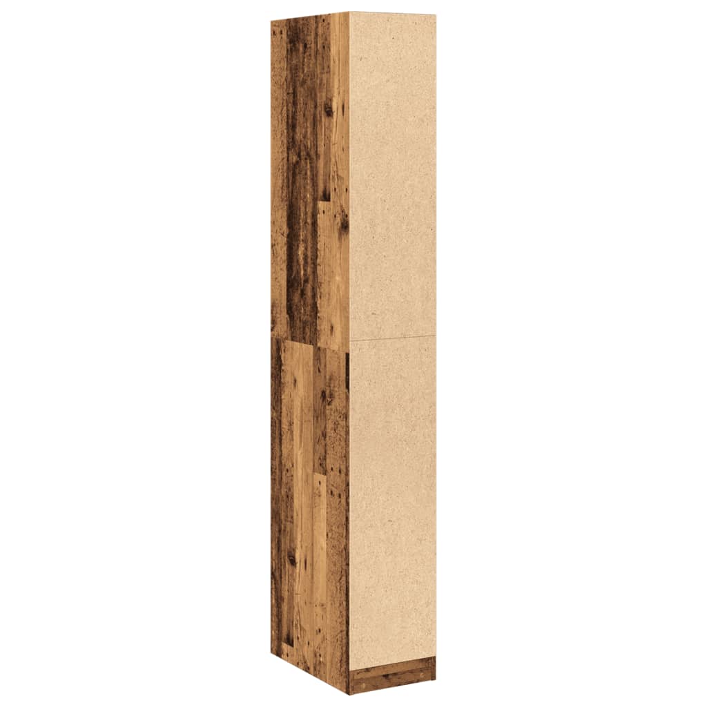klædeskab 30x50x200 cm konstrueret træ gammelt træ-look
