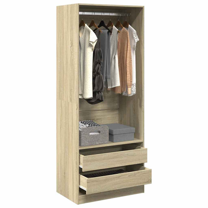 klædeskab 80x50x200 cm konstrueret træ sonoma-eg