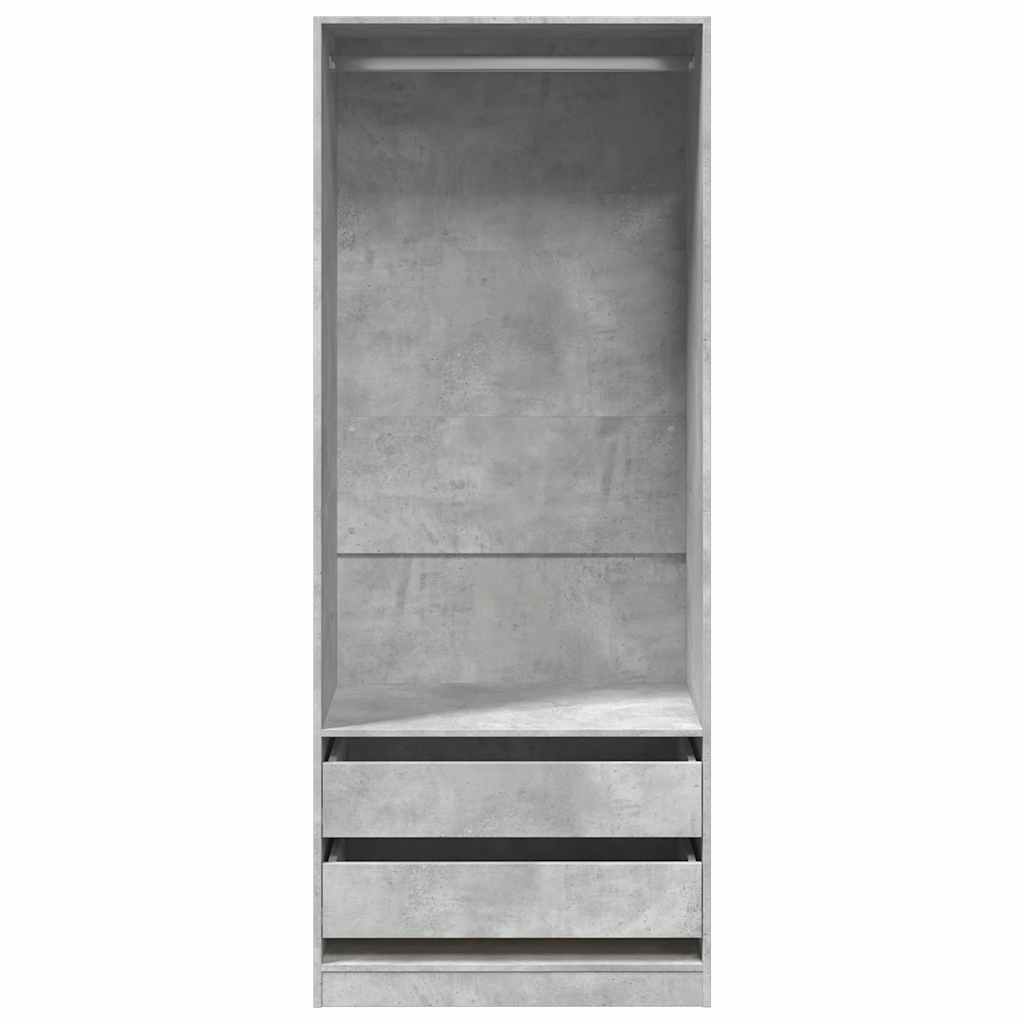 klædeskab 80x50x200 cm konstrueret træ betongrå